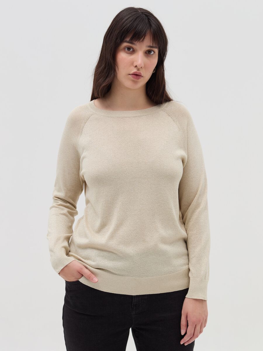 Curvy lurex pullover with raglan sleeves_0