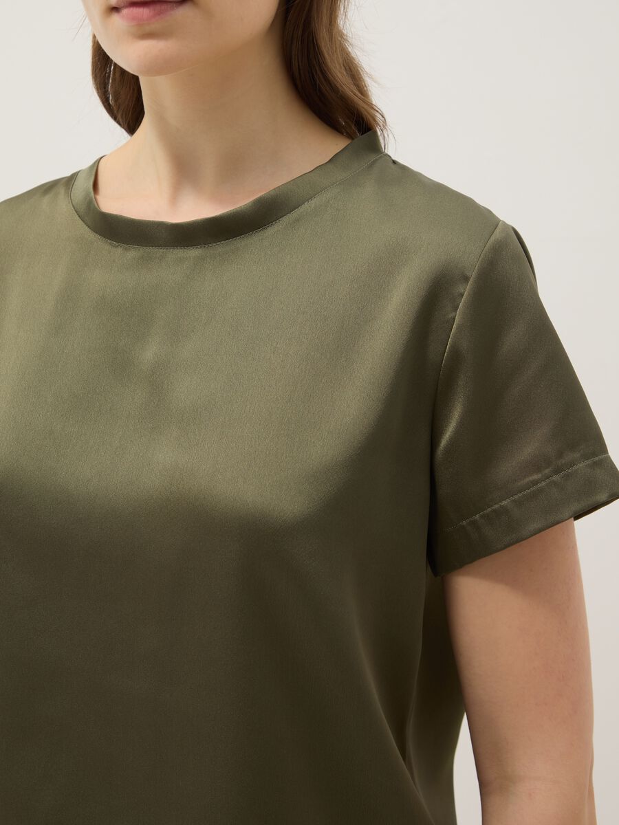 Green crew-neck regular fit T-shirt_3