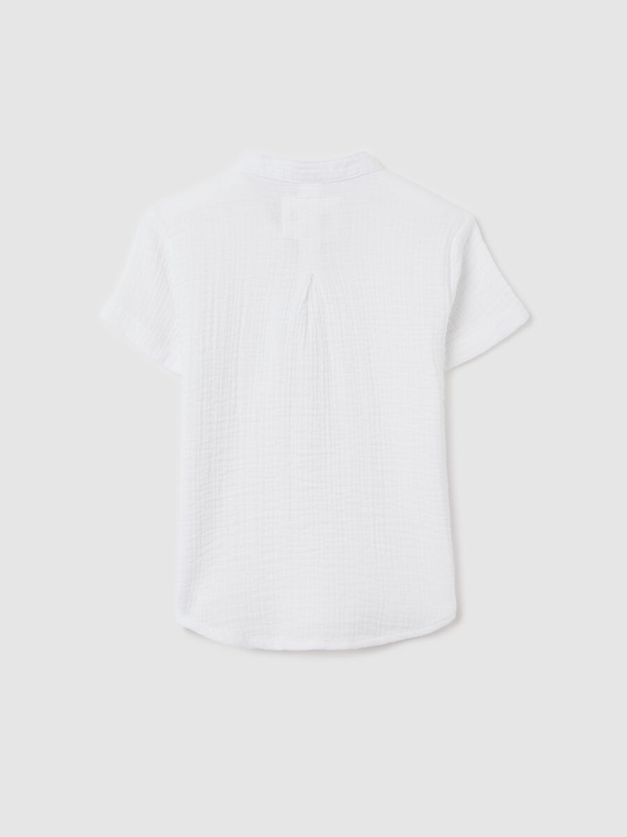 Camicia bianca in seersucker scollo serafino_1