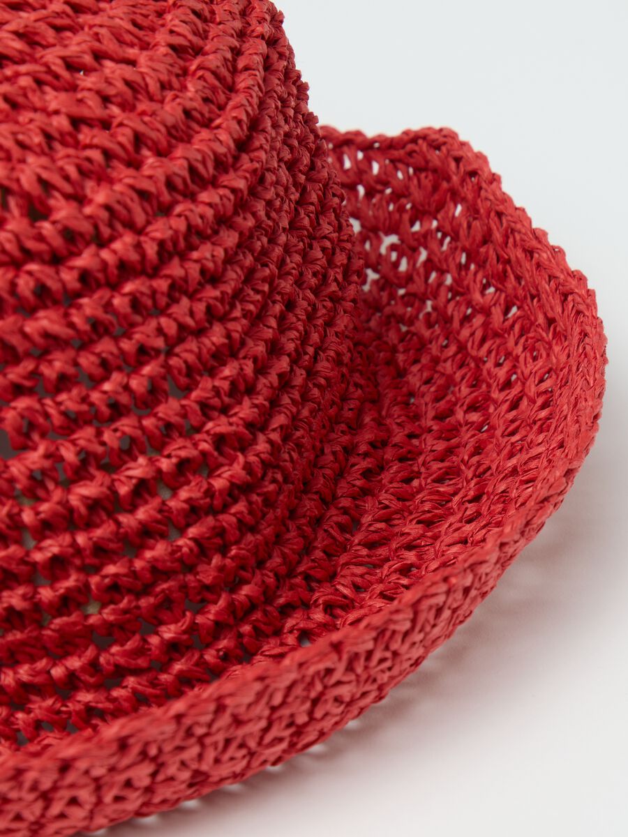 Red knitted cloche hat_2