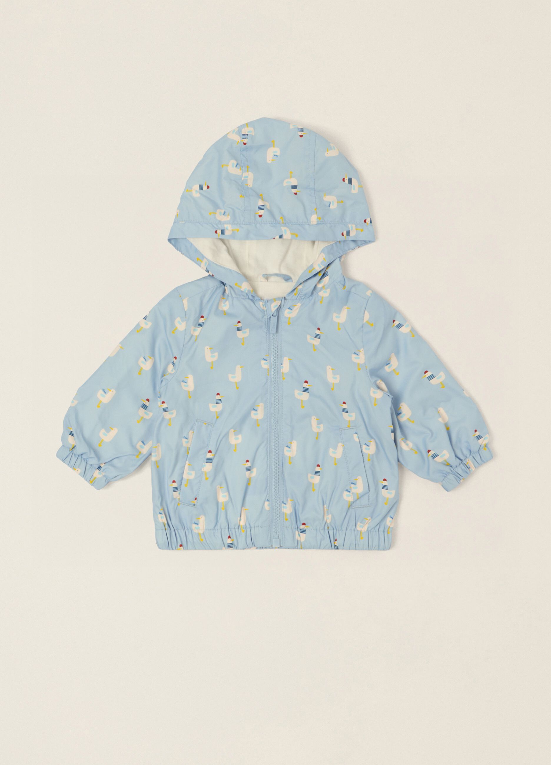Blue baby jacket with zip and hood