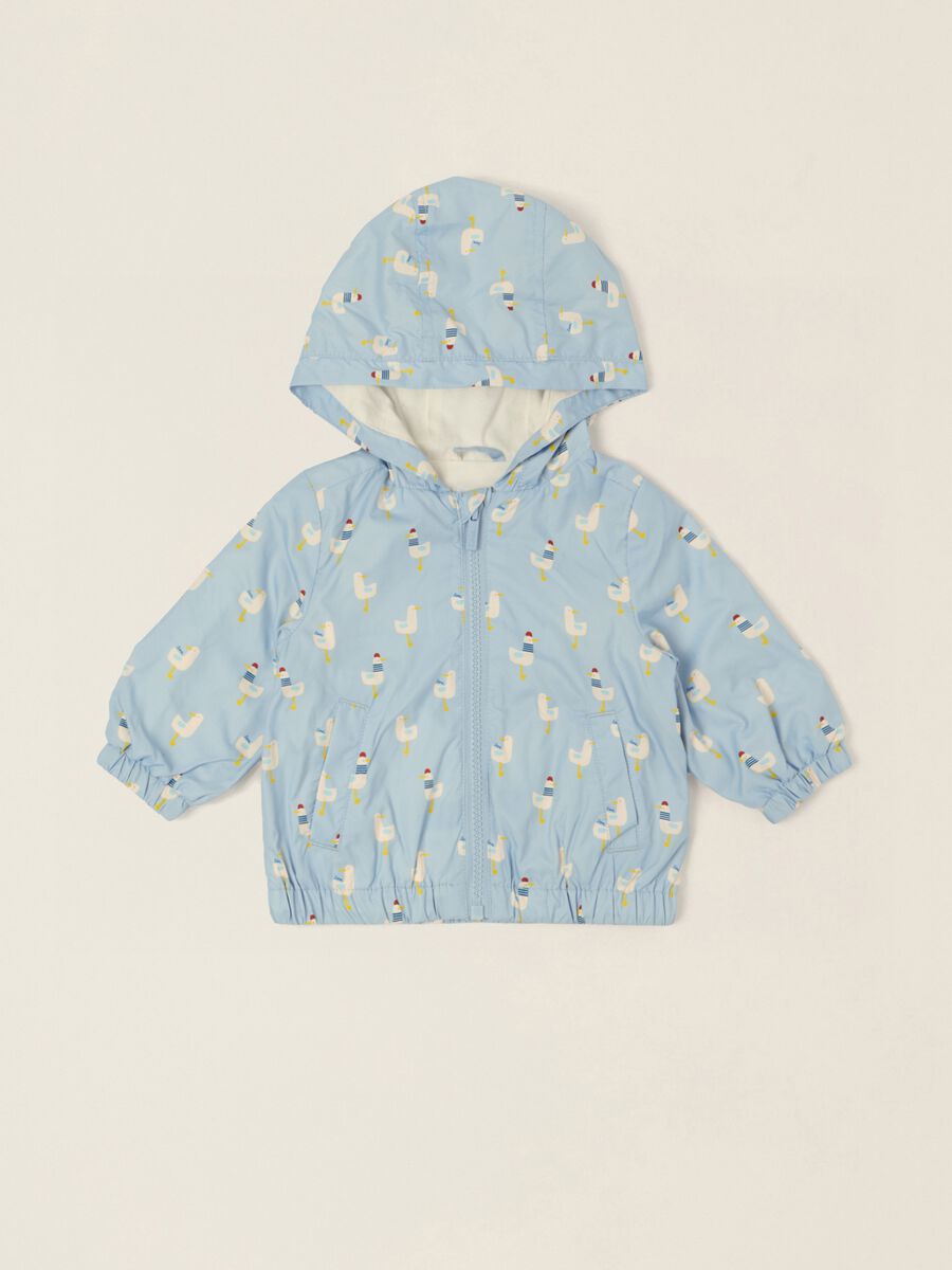 Blue baby jacket with zip and hood_0