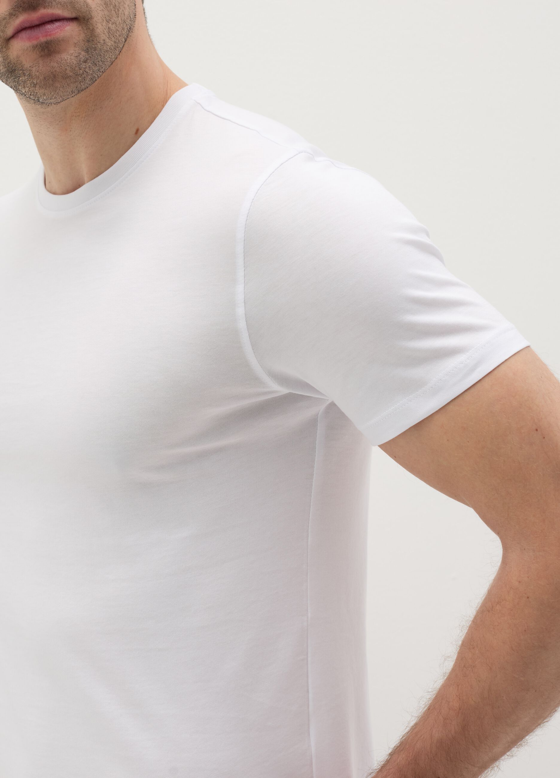 Two-pack undershirts with round neck