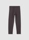 Girls' grey stretch cotton leggings with rhinestones_0