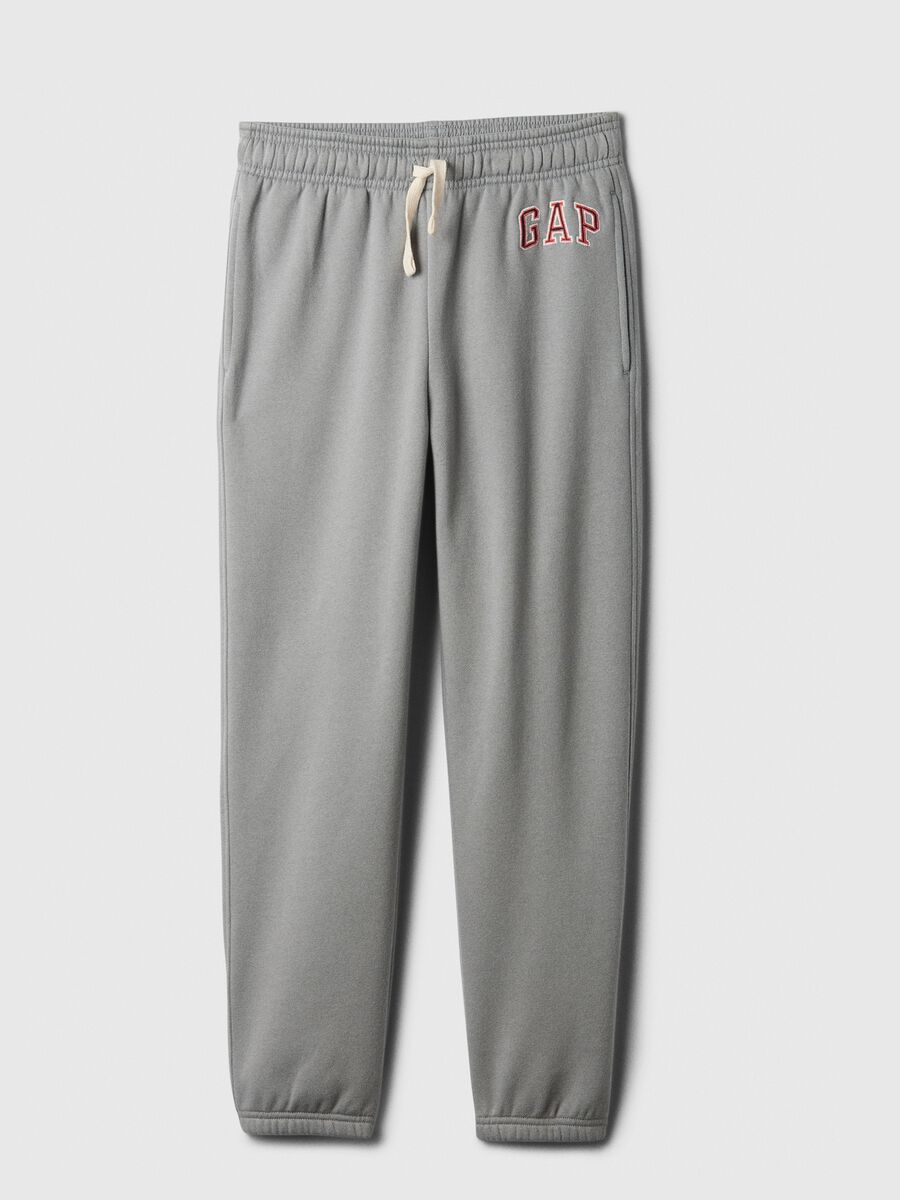 Fleece joggers with logo embroidery_0
