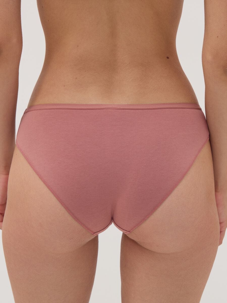 Multipack di cinque slip multicolor in cotone organico e viscosa elasticizzato_2