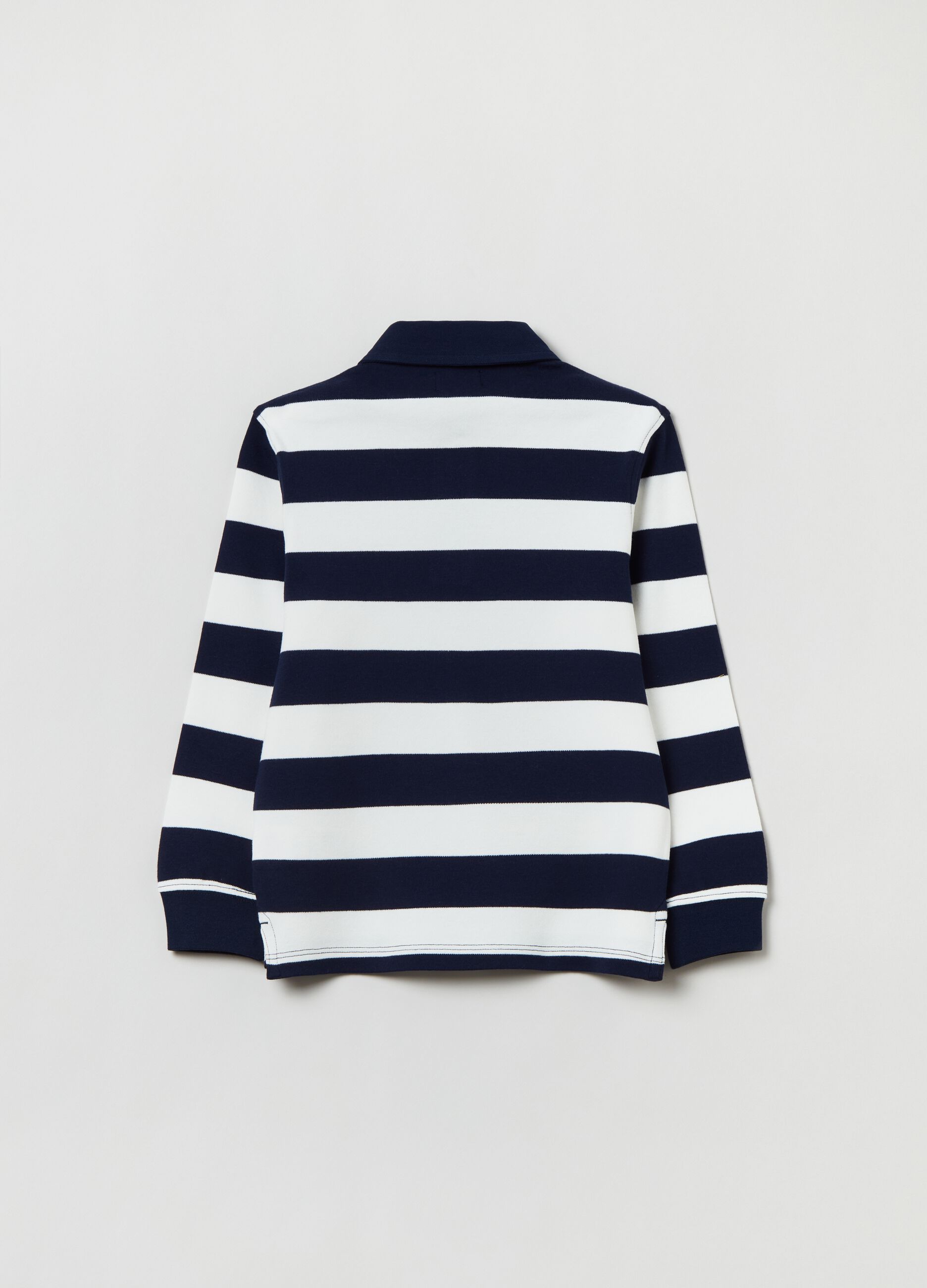 Polo in cotone con fantasia a righe_1