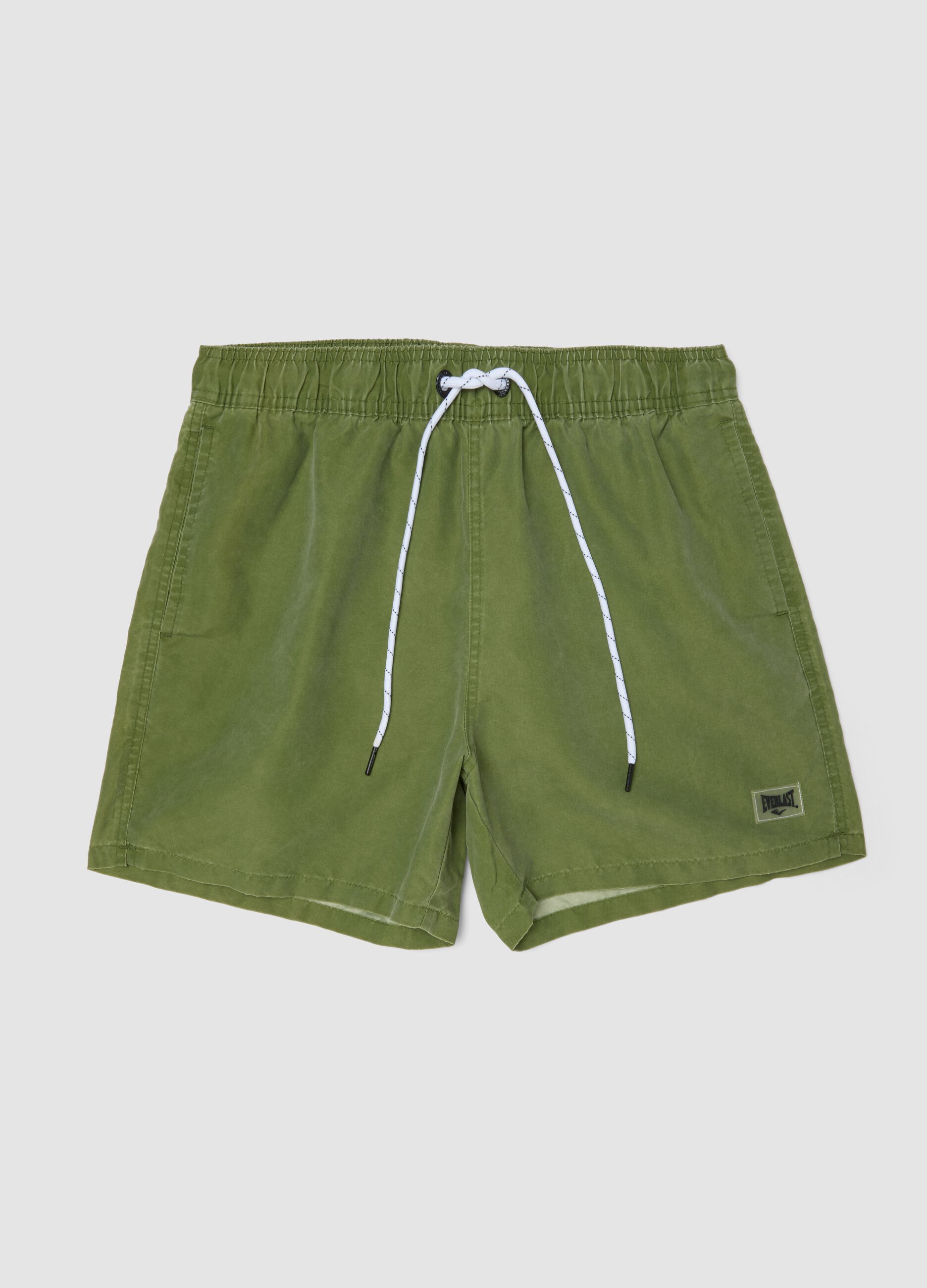 Sea-green boxer swim shorts with drawstring