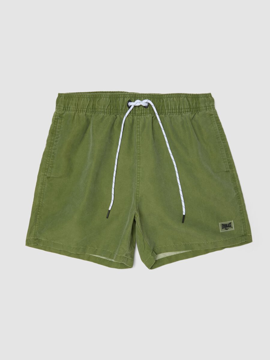 Sea-green boxer swim shorts with drawstring_0