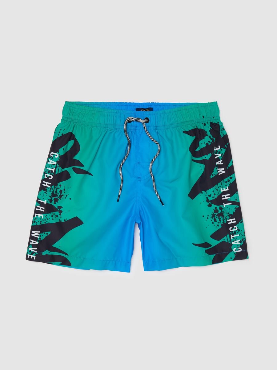 Boxer da bambino in tessuto multicolor regular fit con coulisse_0