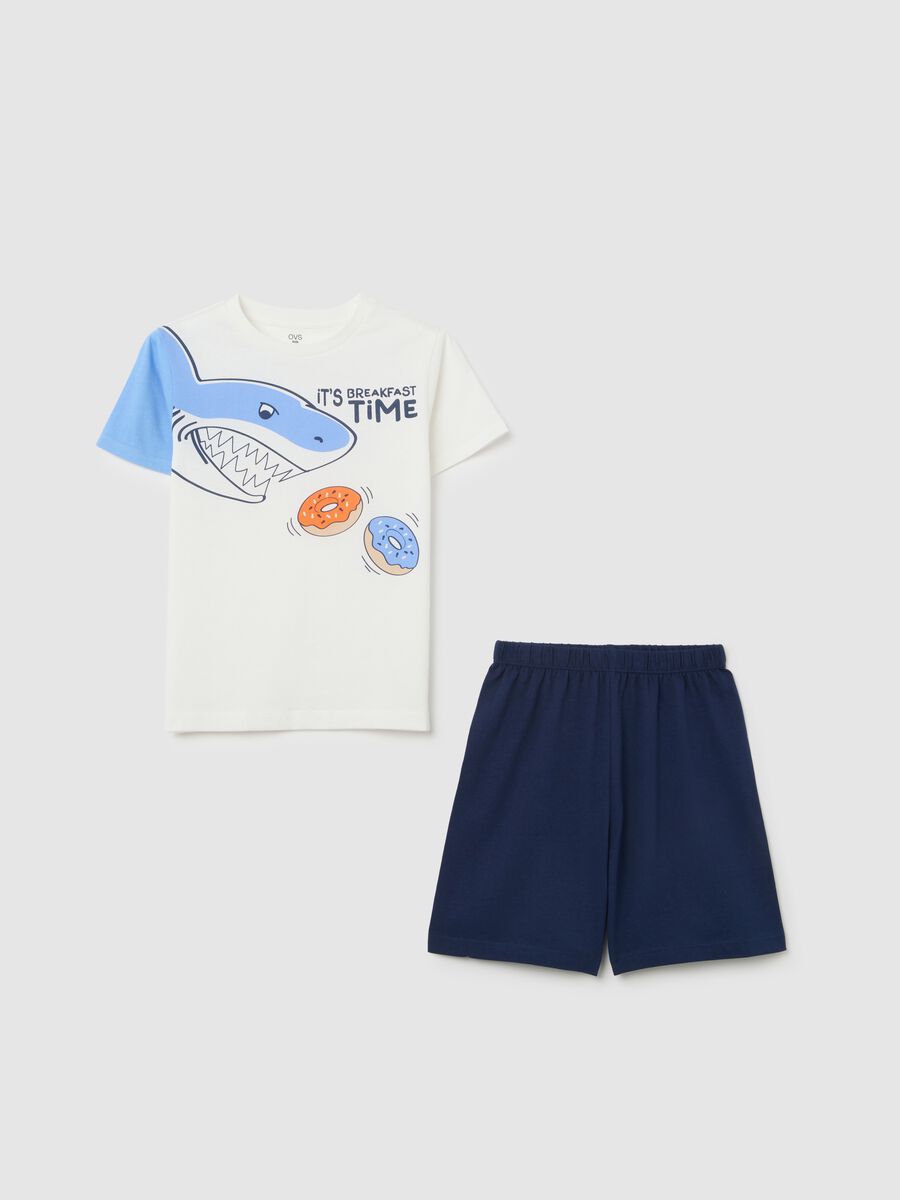 Boys' pyjamas with shark print in cotton_0