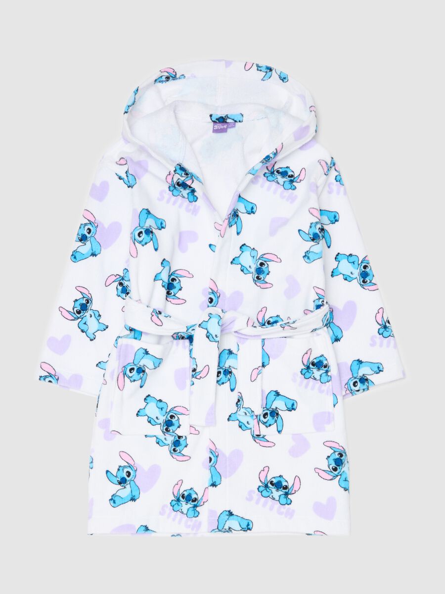 Cotton bathrobe with Stitch print_0