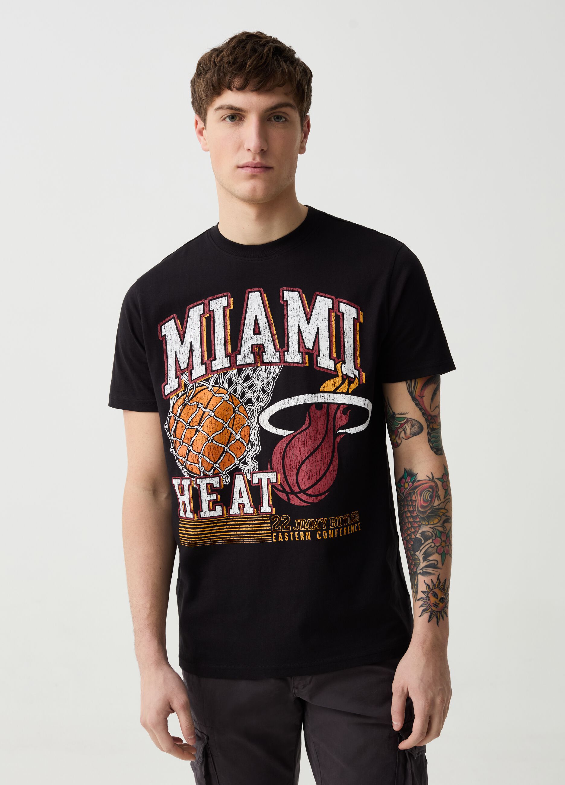 Ovs T-shirt con stampa NBA Miami Heat