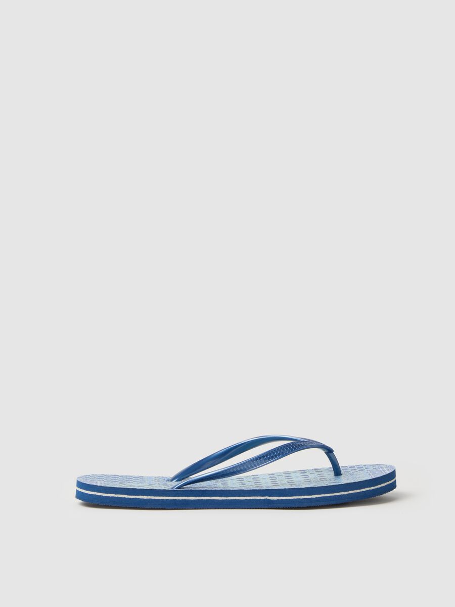 Women's multicoloured rubber flip-flops with floral pattern_0