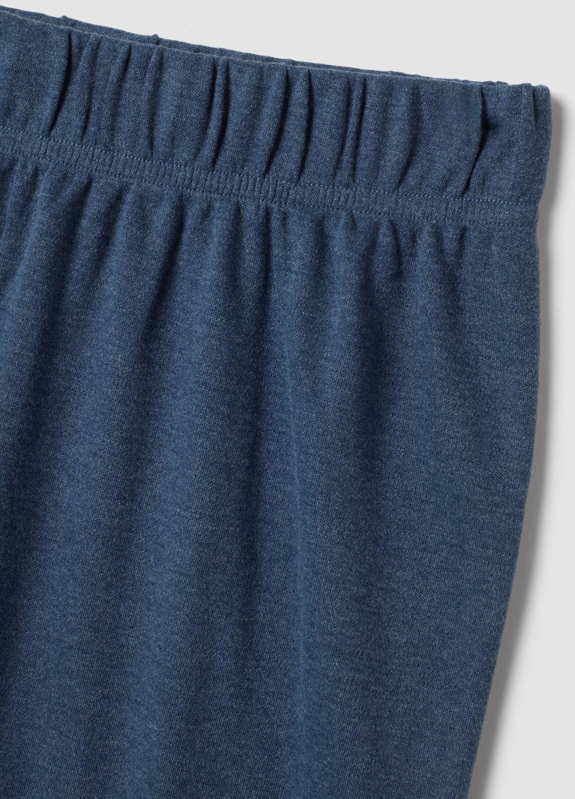 Pigiama blu melange in puro cotone organico con girocollo