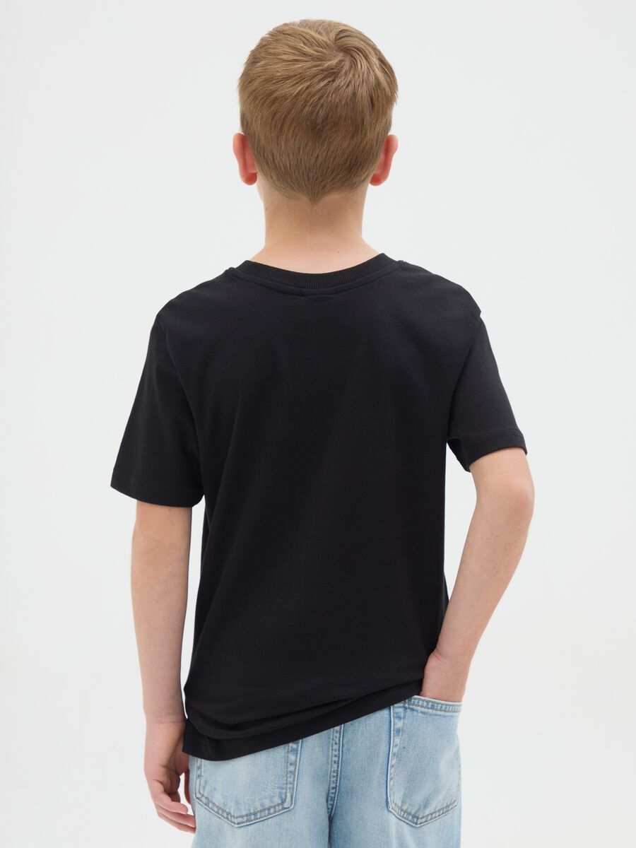T-shirt da ragazzo in puro cotone nero regular fit stampa Minecraft_2