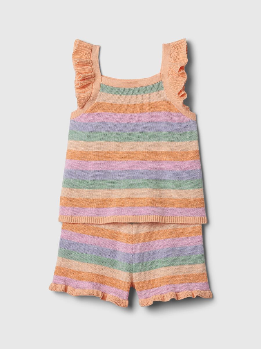 Tank top and shorts set with multicoloured crochet_1
