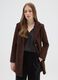 Brown regular fit coat with buttons_0