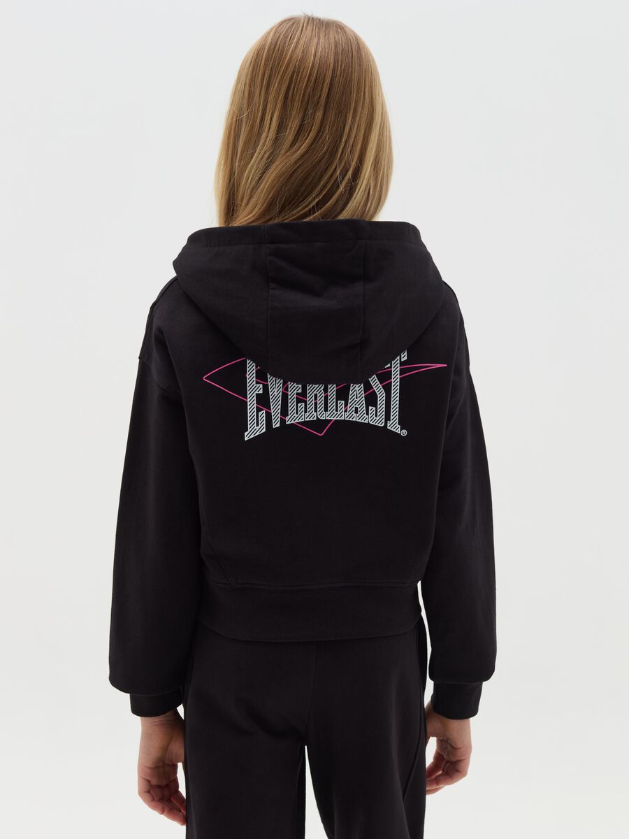 Cropped sweatshirt with hood and logo patch_2