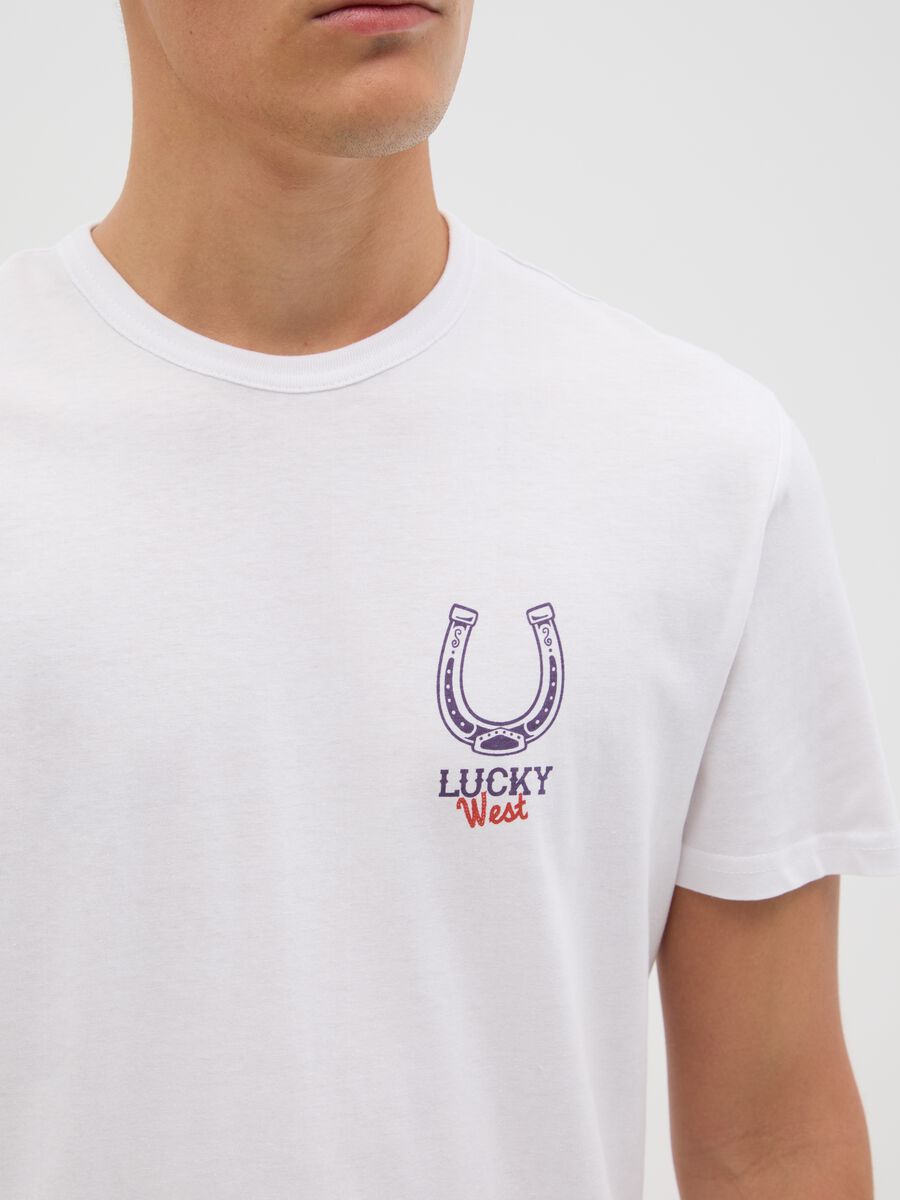 White T-shirt with horseshoe print Ovs_2