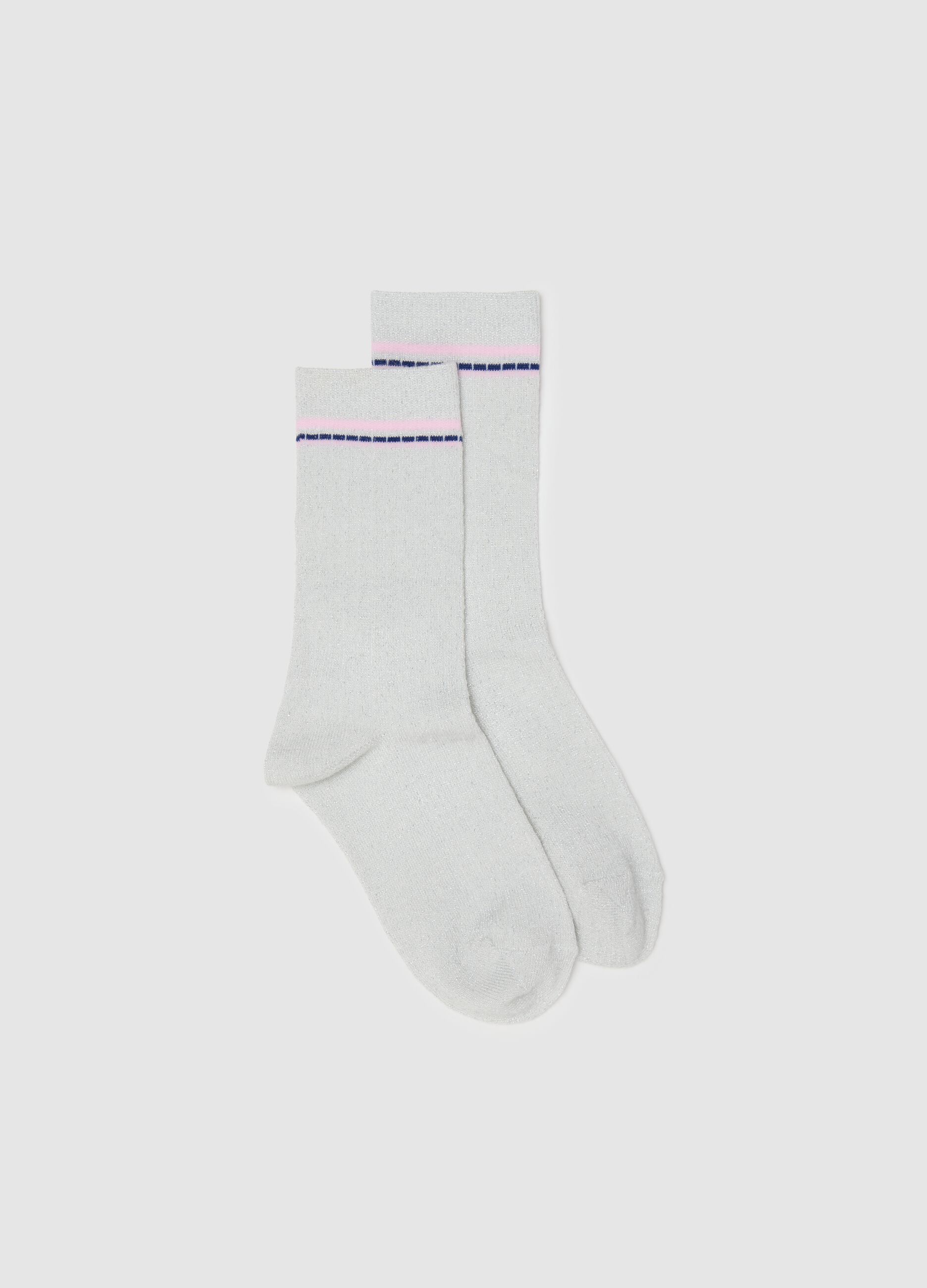 Short white socks with colourful details