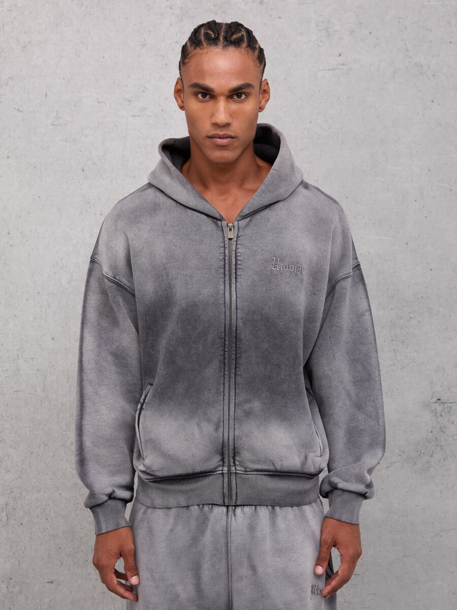 Sunfaded Zip Hoodie Vintage Grey_0