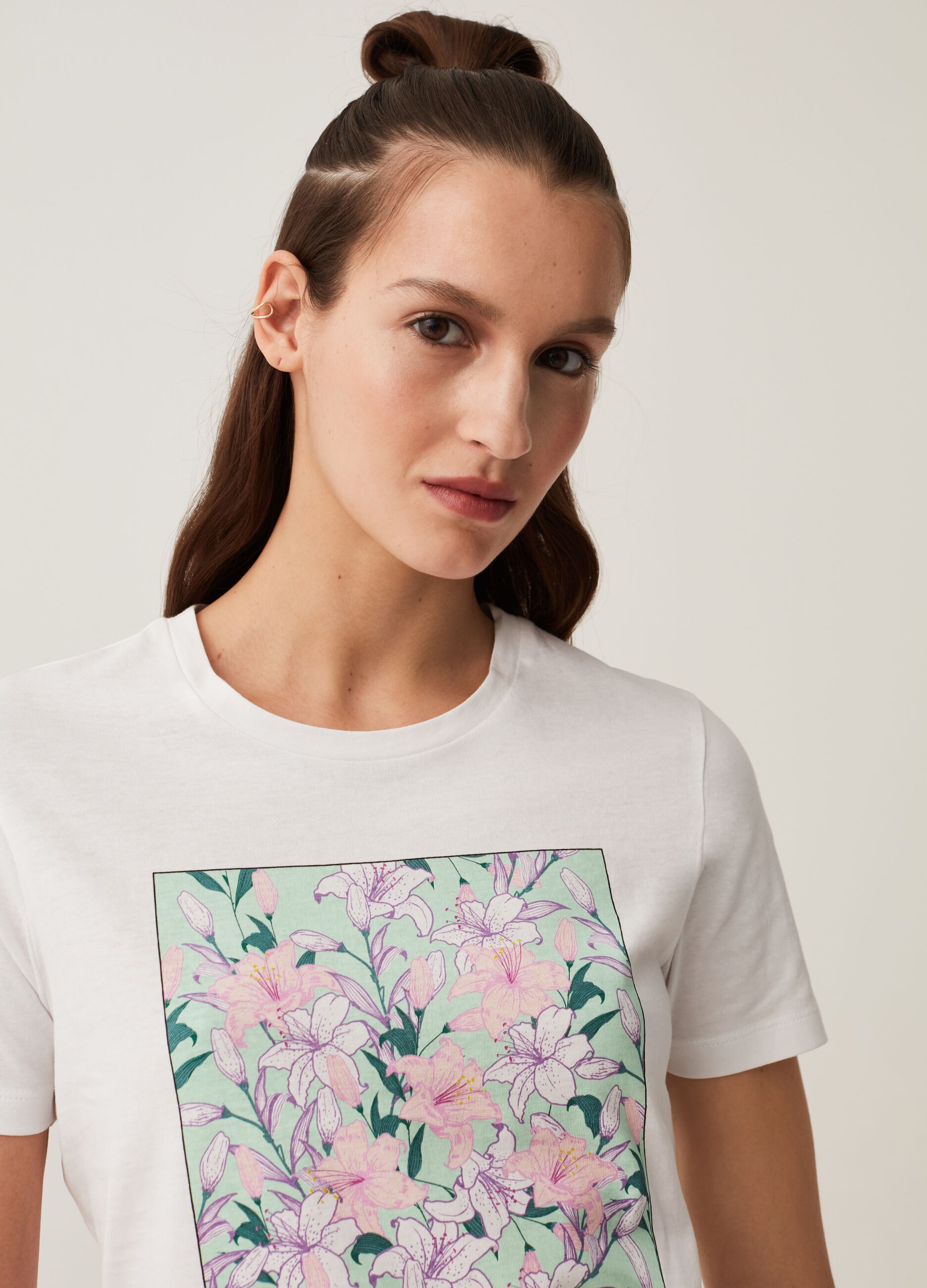 T-shirt in cotone con stampa_1