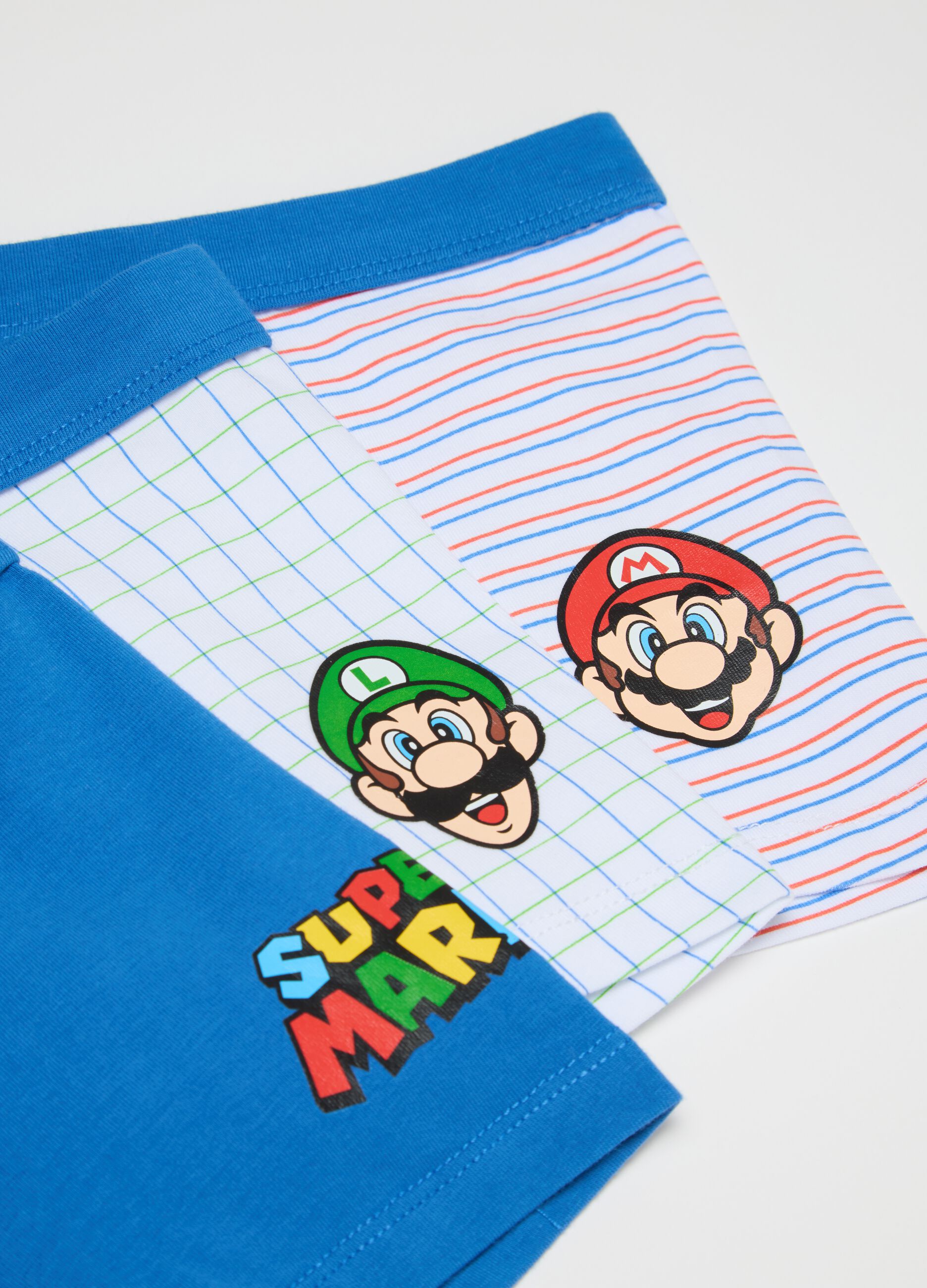 Children's multicolour cotton briefs tripack with Super Mario prints