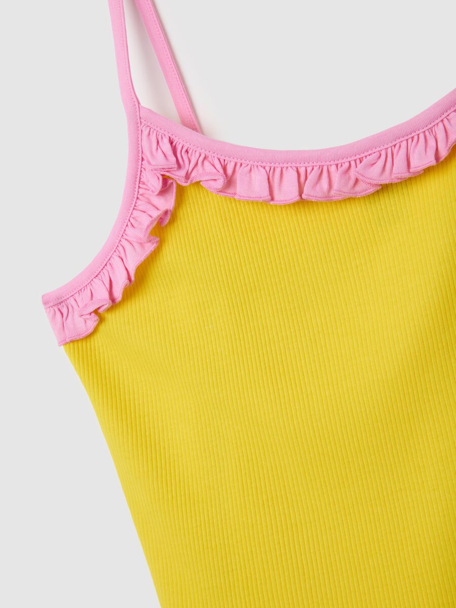Women's Yellow Cotton Top and Shorts Set_5