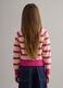 Girls' regular fit multicolour striped pure cotton pullover_1