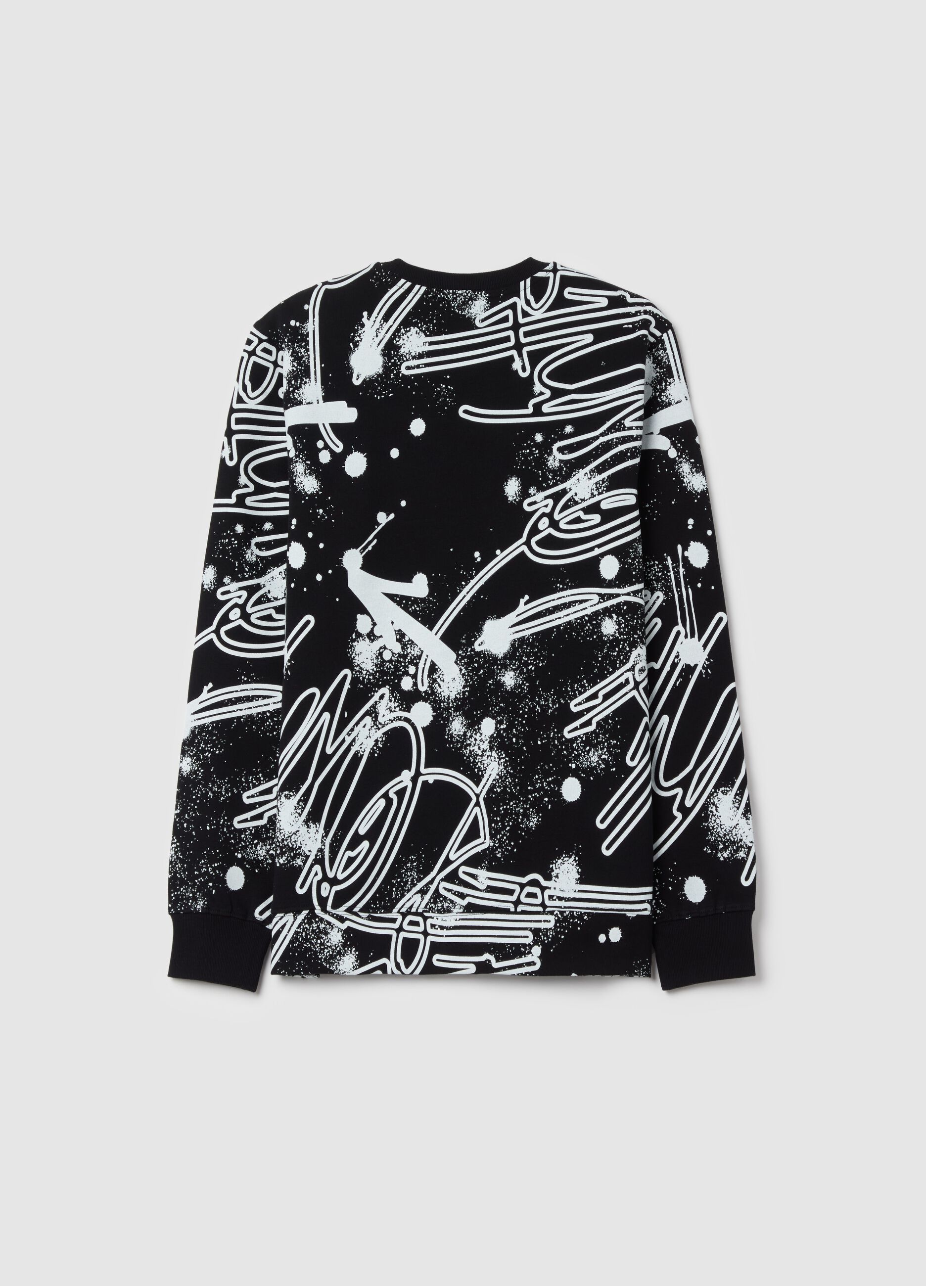 French terry sweatshirt with graffiti print