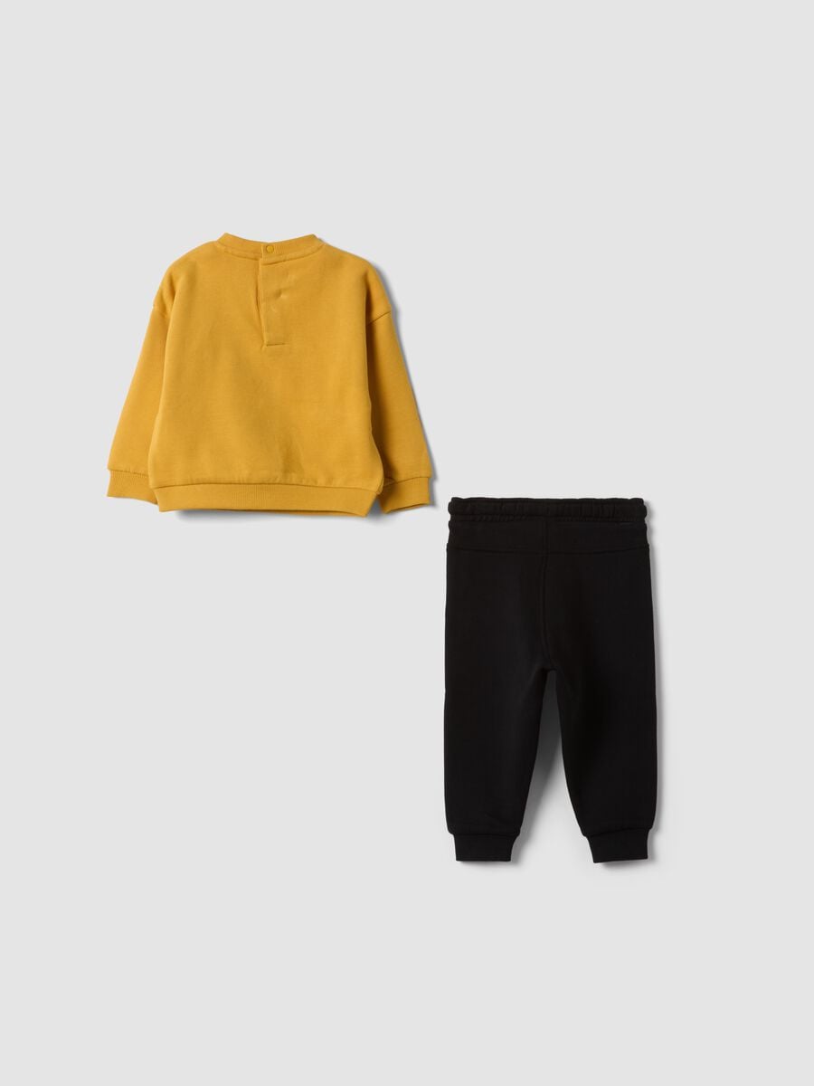 Yellow organic cotton Batman print jogger set_1