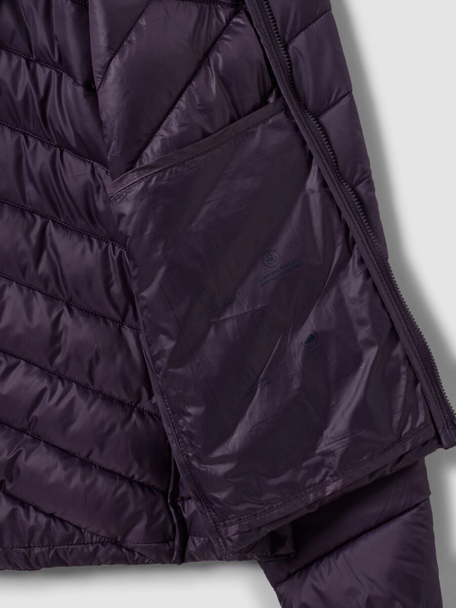 Giacca Ultralight viola trapuntata con cappuccio e zip_6