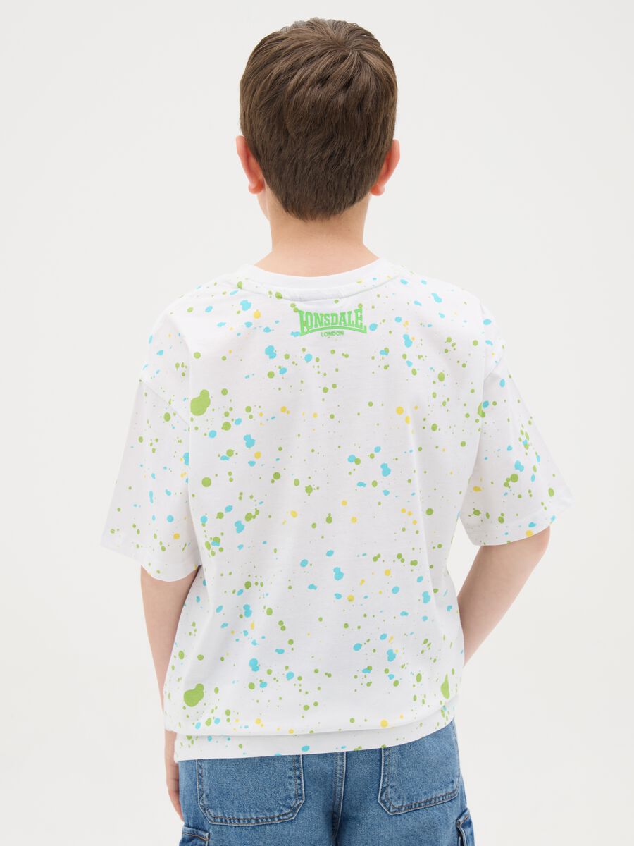 Cotton T-shirt with logo and paint splashes print_2
