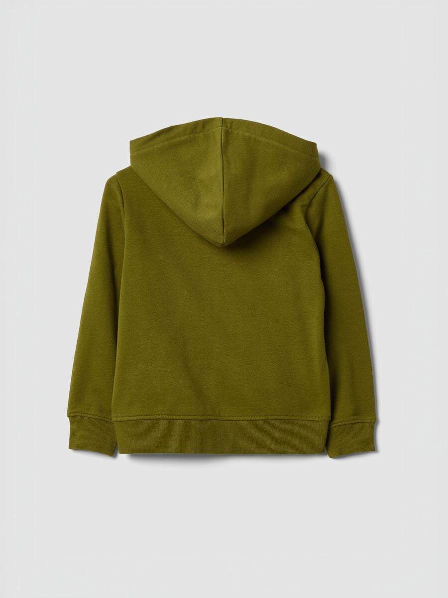 Felpa verde con cappuccio in puro cotone organico per bambino regular fit_1