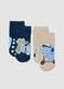 2-pack of blue and beige organic cotton anti-slip socks for baby boy_0