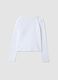 White organic stretch cotton T-shirt with shoulder cut-out for girls_5