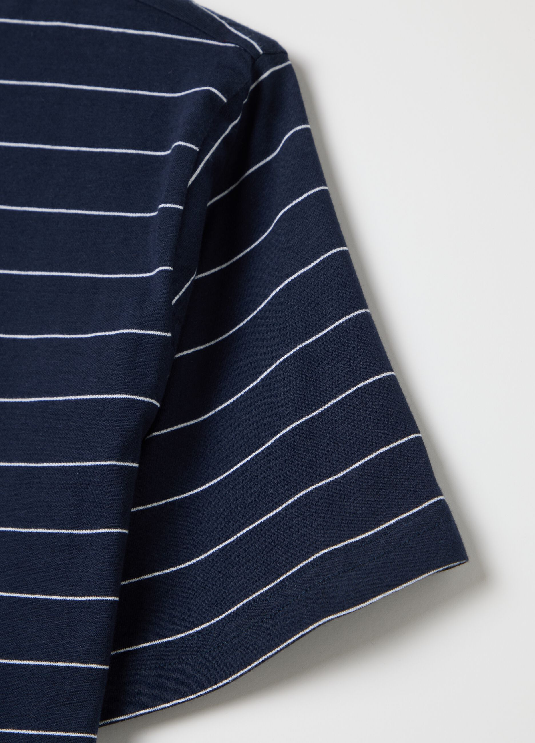 Short Blue Striped Cotton Pyjamas