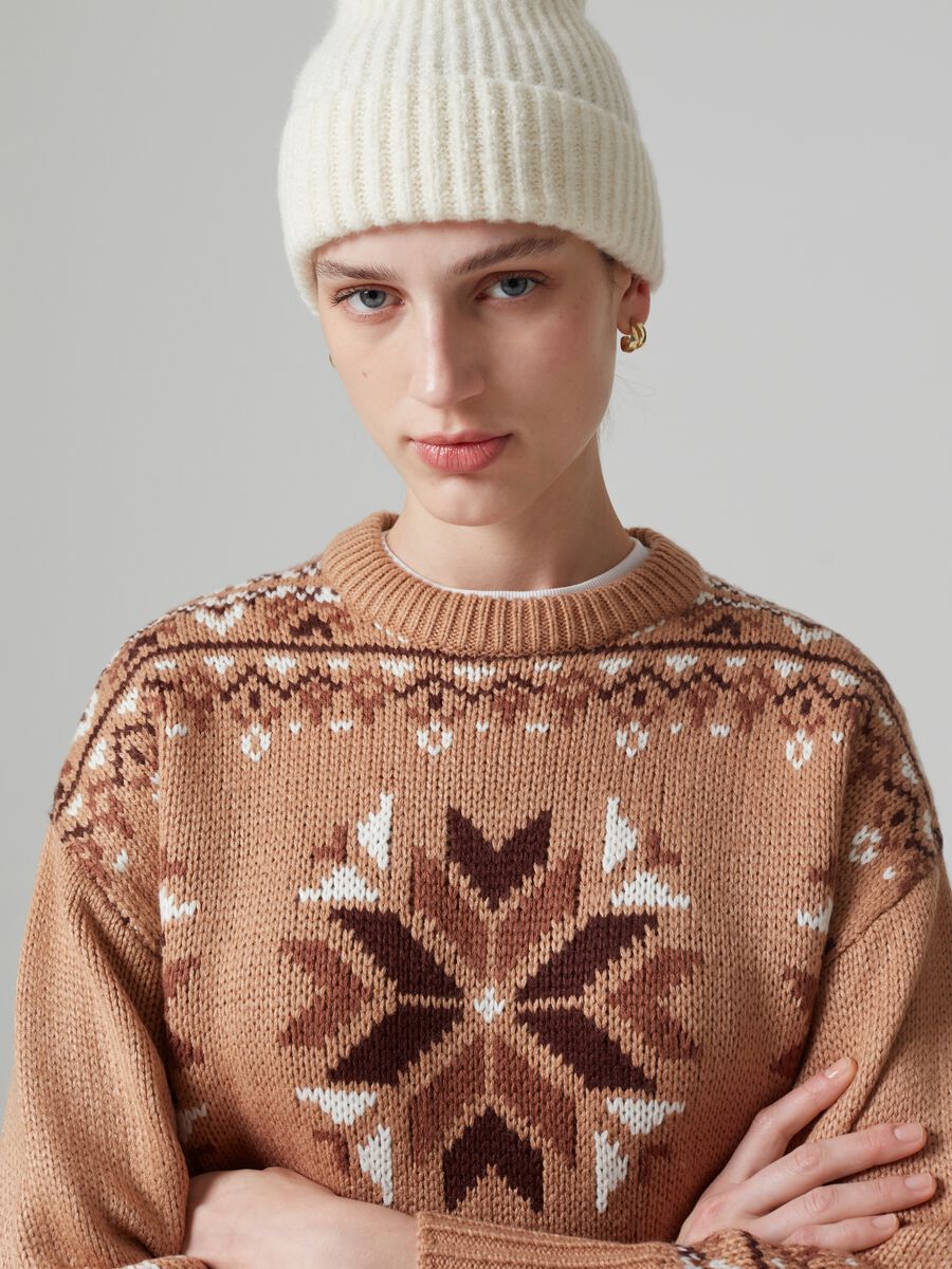 Pullover con disegno norvegese jacquard_1