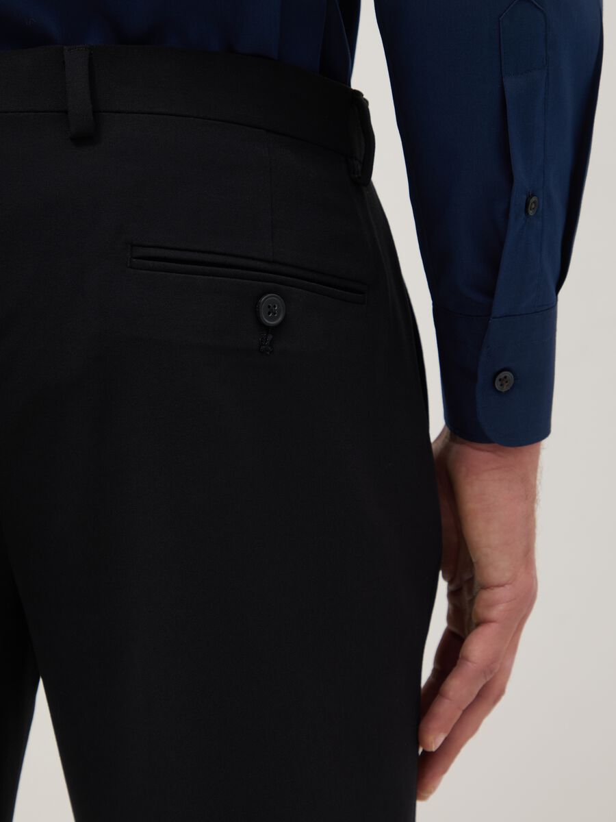 Regular fit blue shirt with classic collar - easy iron_3