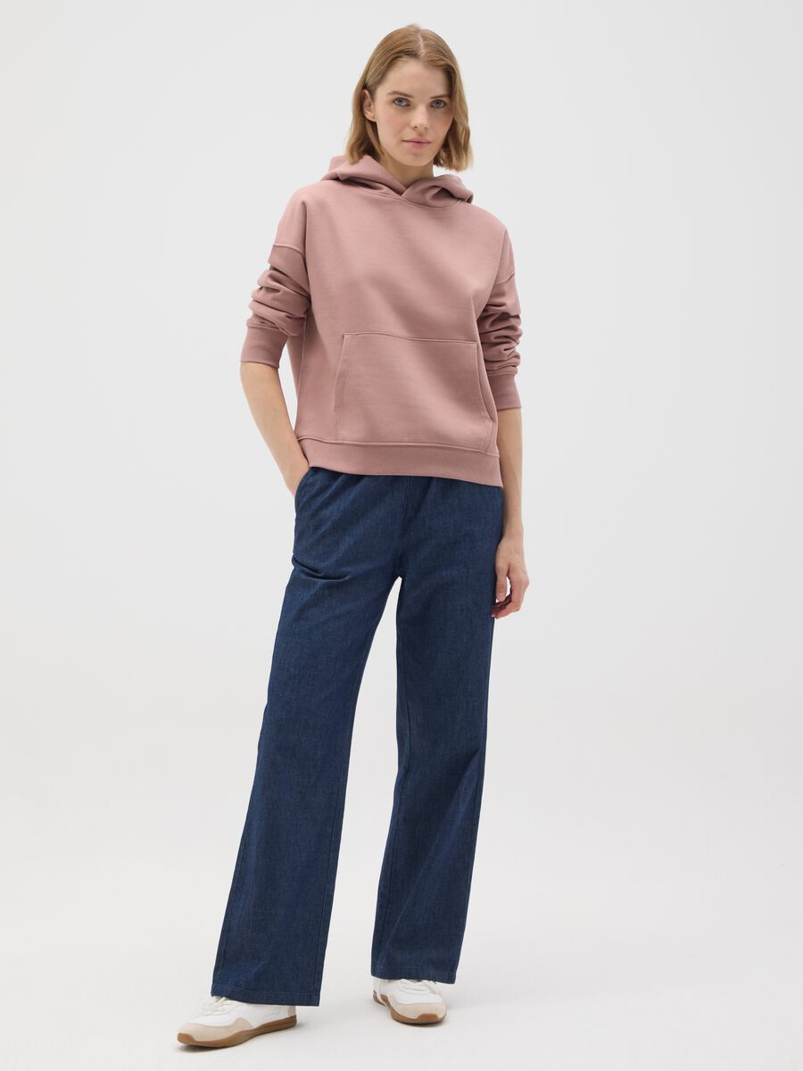 Pink regular fit cotton blend sweatshirt_1