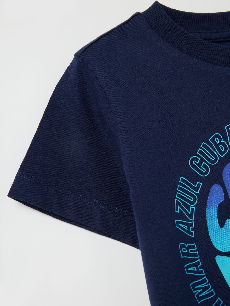 Kids' blue pure cotton regular fit T-shirt_3