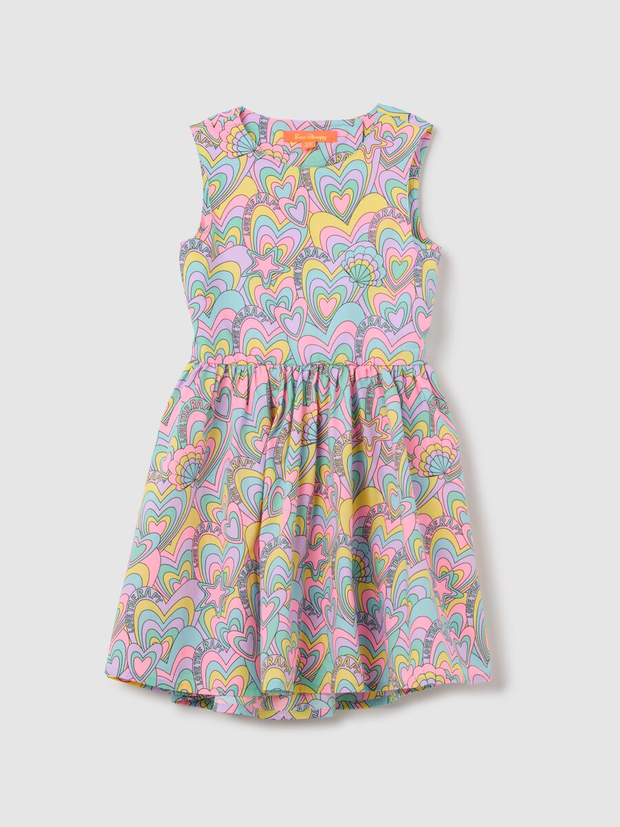 Multicolored Poplin Sleeveless Dress Love Therapy_0