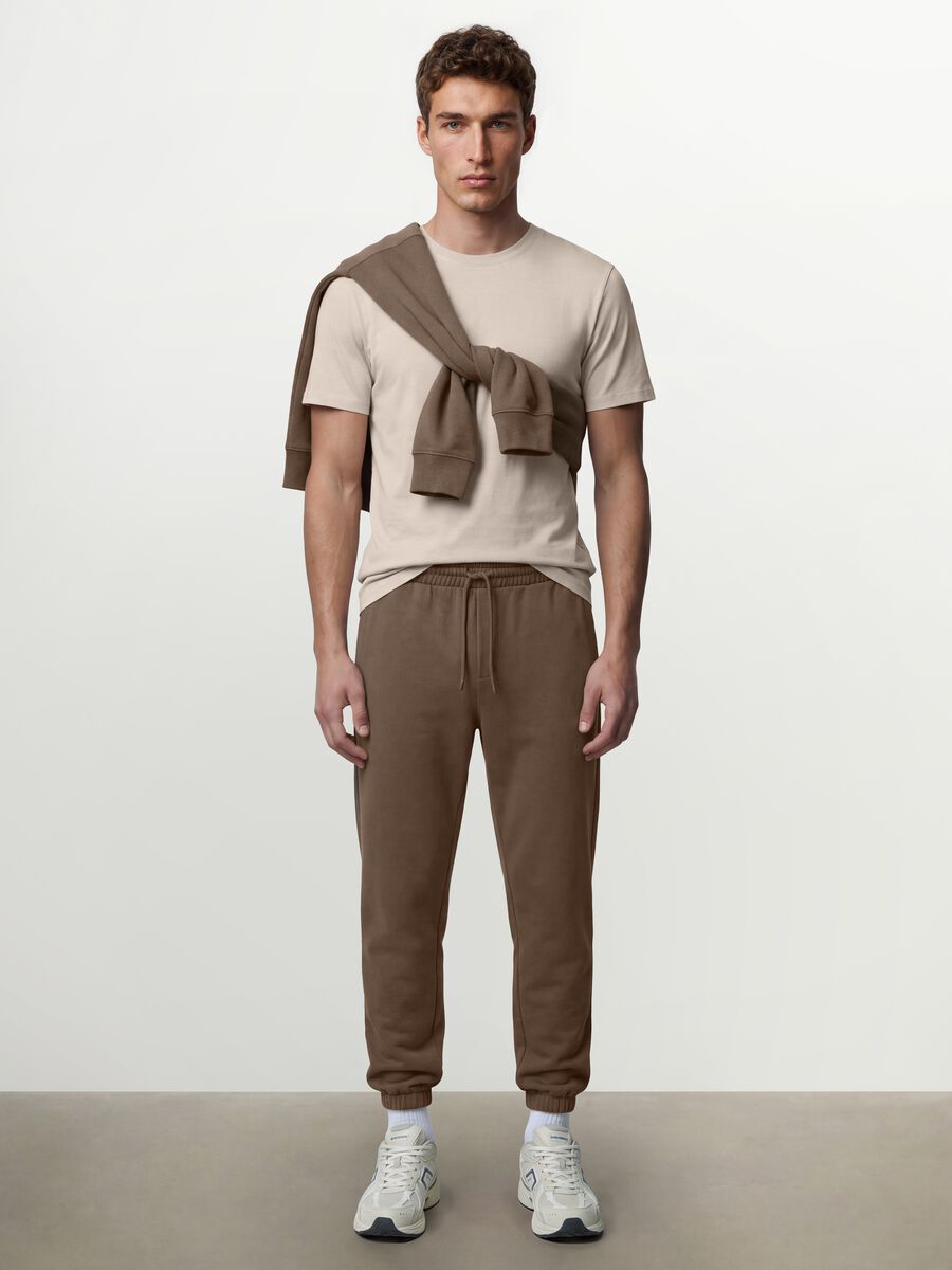 T-shirt beige in puro cotone organico jersey regular fit_1