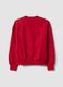 Red cotton-blend V-neck sweatshirt with oversized fit_2