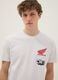 White pure cotton regular fit T-shirt with Honda print_2