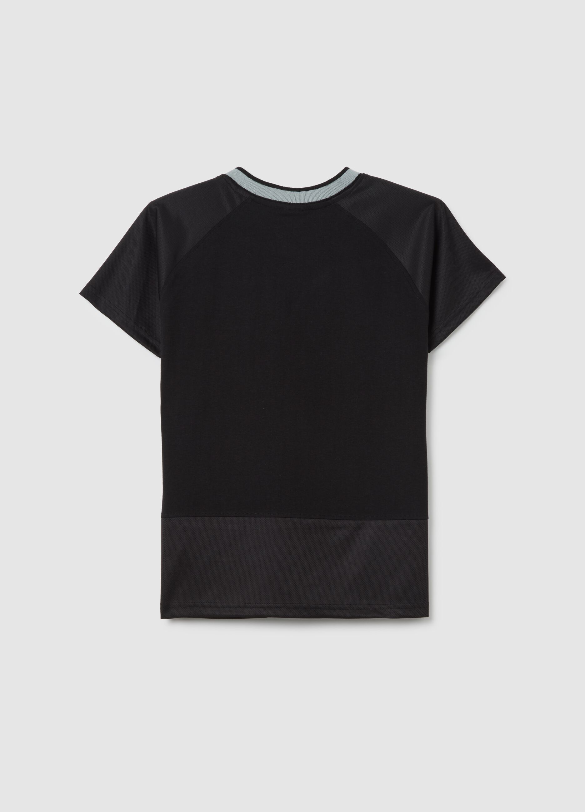 Children's black pure cotton T-shirt with LA KINGS print