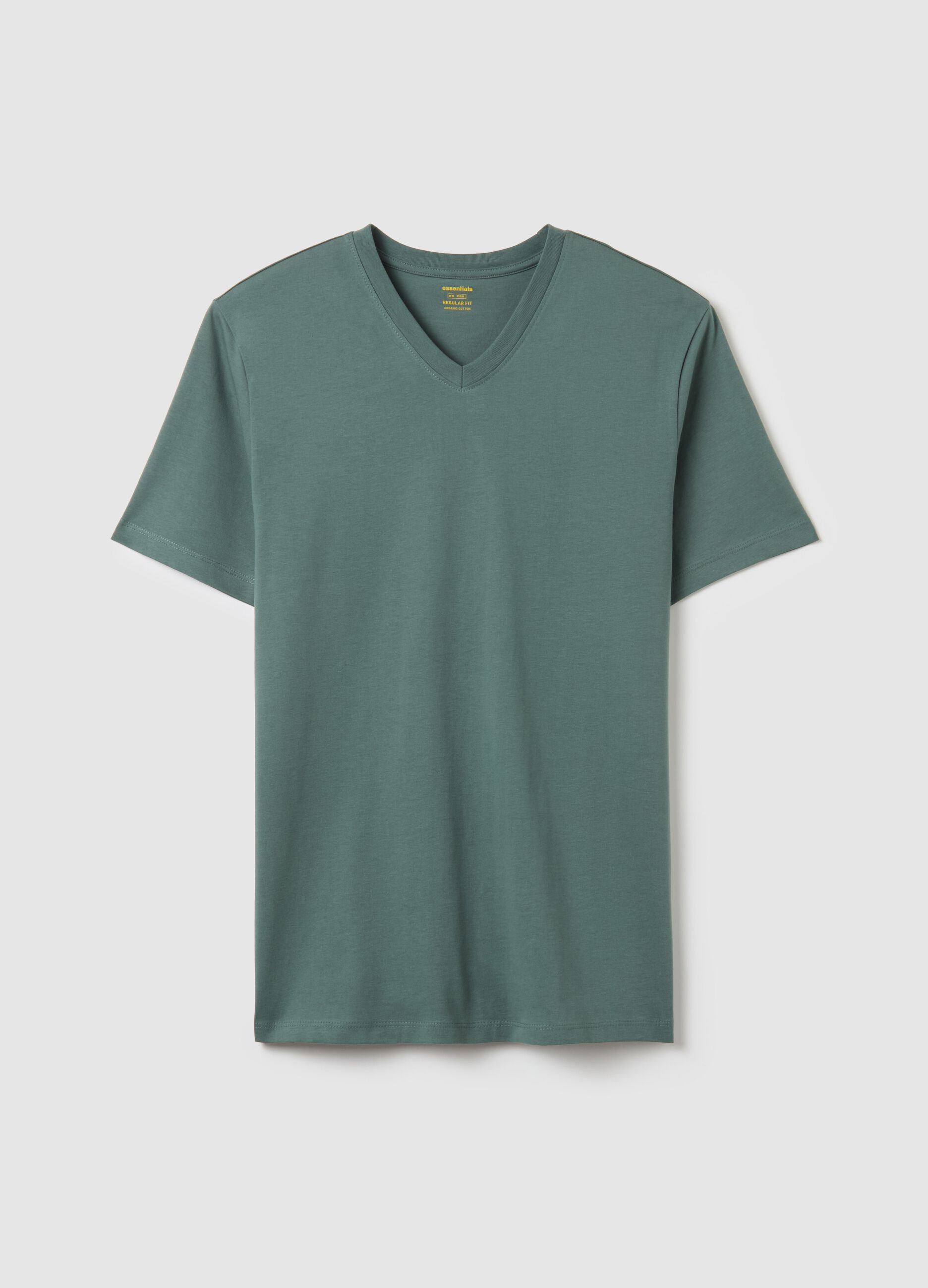 Organic cotton T-shirt with V neck