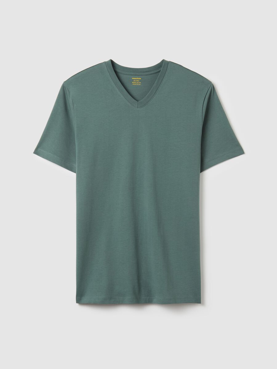 Organic cotton T-shirt with V neck_0