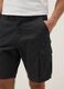 Black pure cotton cargo Bermuda shorts, regular fit_3
